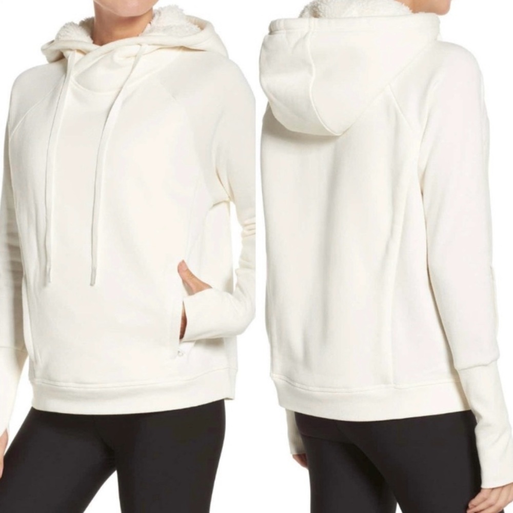 ALO Frost Faux Shearling Lined Hoodie, Medium